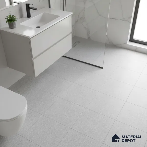 Stone Floor & Wall Tile TL 05446 C Jewel Nimbus Silver 1 ft x 1 ft Ceramic Matte Finish - 7.5 mm | Suitable for Bathroom, Terrace & Balcony