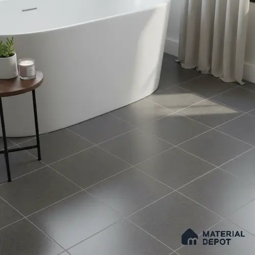 Stone Floor & Wall Tile TL 05446 D Jewel Coal Black 1 ft x 1 ft Ceramic Matte Finish - 7.5 mm | Suitable for Bathroom, Terrace & Balcony
