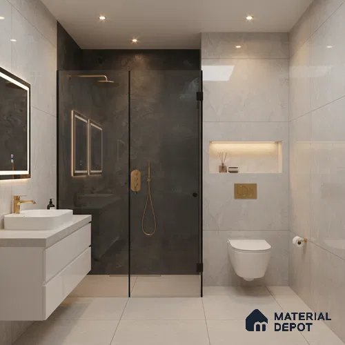 Marble Wall Tile TL 05461 B Soul Green 2 ft x 4 ft Vitrified High Gloss Finish - 9 mm | 6 Random Design | Suitable for Living Room, Bedroom, Bathroom, Kitchen