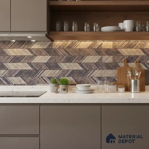 Highlighter Wall Tile TL 05466 Mailo Arrow Decor 2 ft x 1 ft Ceramic Glossy Finish - 9 mm | Suitable for Bathroom, Kitchen