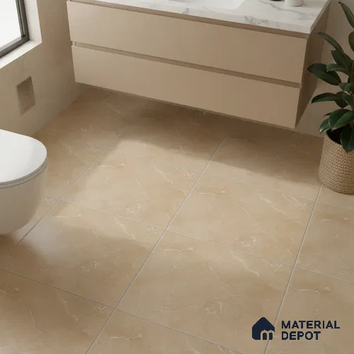 Marble Matching Floor Tile TL 05471 D Lustra Mesa Beige 1 ft x 1 ft Ceramic Antiskid Matte Finish - 9 mm | Suitable for Bathroom, Kitchen