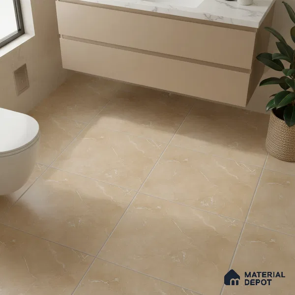 Marble Matching Floor Tile TL 05471 D Lustra Mesa Beige 1 ft x 1 ft Ceramic Antiskid Matte Finish - 9 mm | Suitable for Bathroom, Kitchen