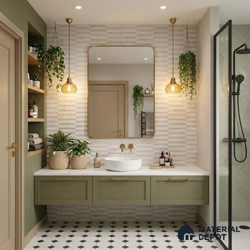 Marble Wall Tile TL 05474 B Lustra Charm Pearl Decor 2 ft x 1 ft Ceramic Satin Finish - 9 mm | Suitable for Bathroom, Kitchen