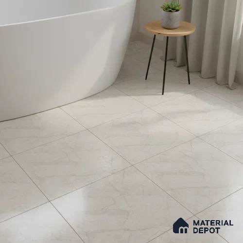 Marble Matching Floor Tile TL 05474 C Lustra Charm Pearl 1 ft x 1 ft Ceramic Antiskid Matte Finish - 9 mm | Suitable for Bathroom, Kitchen