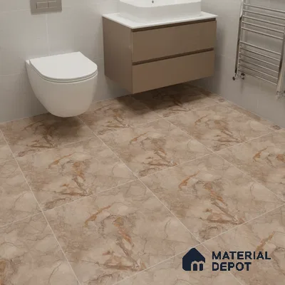 Marble Matching Floor Tile TL 05477 E Lustra Manila Almond 1 ft x 1 ft Ceramic Antiskid Matte Finish - 9 mm | Suitable for Bathroom, Kitchen