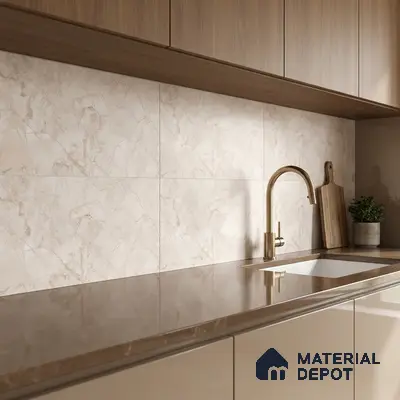 Marble Wall Tile TL 05477 Lustra Manila Crema 2 ft x 1 ft Ceramic Satin Finish - 9 mm | Suitable for Bathroom, Kitchen