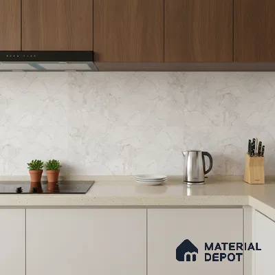 Marble Wall Tile TL 05478 Lustra Manila Bianco 2 ft x 1 ft Ceramic Satin Finish - 9 mm | Suitable for Bathroom, Kitchen