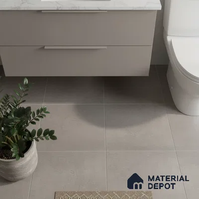 Plain Matching Floor Tile TL 05484 E Lustra Foggy Ash 1 ft x 1 ft Ceramic Antiskid Matte Finish - 9 mm | Suitable for Bathroom, Kitchen (Sample)