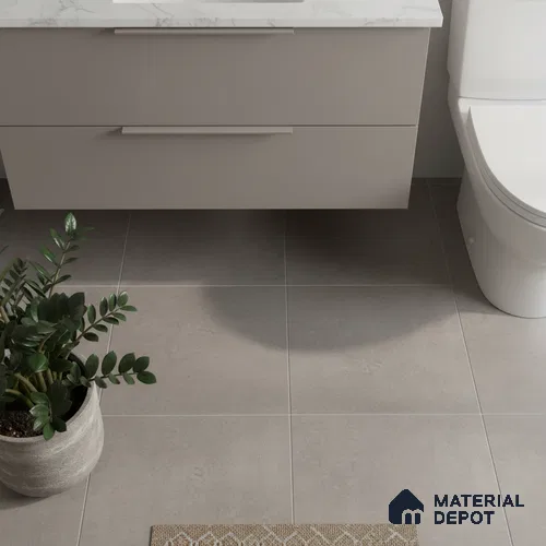 Plain Matching Floor Tile TL 05484 E Lustra Foggy Ash 1 ft x 1 ft Ceramic Antiskid Matte Finish - 9 mm | Suitable for Bathroom, Kitchen