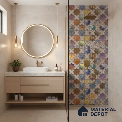 Highlighter Wall Tile TL 05485 B Lustra Allure Decor 2 ft x 1 ft Ceramic Satin Finish - 9 mm | Suitable for Bathroom, Kitchen (Sample)