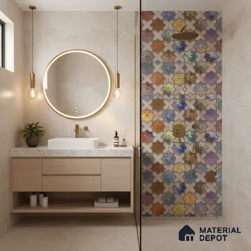 Highlighter Wall Tile TL 05485 B Lustra Allure Decor 2 ft x 1 ft Ceramic Satin Finish - 9 mm | Suitable for Bathroom, Kitchen