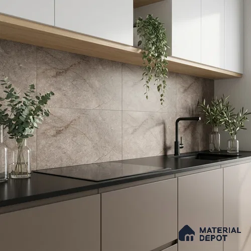 Marble Wall Tile TL 05485 C Lustra Allure Storm 2 ft x 1 ft Ceramic Satin Finish - 9 mm | Suitable for Bathroom, Kitchen