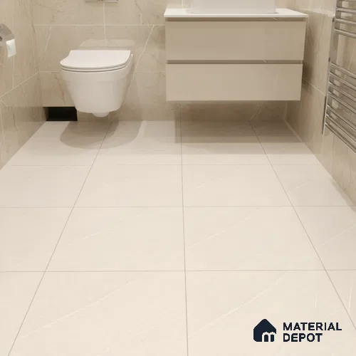 Marble Matching Floor Tile TL 05487 C Lustra Aura Sand 1 ft x 1 ft Ceramic Antiskid Matte Finish - 9 mm | Suitable for Bathroom, Kitchen