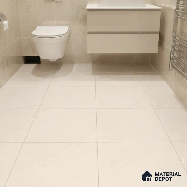 Marble Matching Floor Tile TL 05487 C Lustra Aura Sand 1 ft x 1 ft Ceramic Antiskid Matte Finish - 9 mm | Suitable for Bathroom, Kitchen