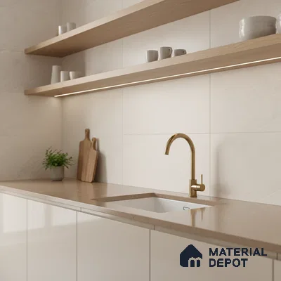 Marble Wall Tile TL 05487 Lustra Aura Sand 2 ft x 1 ft Ceramic Satin Finish - 9 mm | Suitable for Bathroom, Kitchen