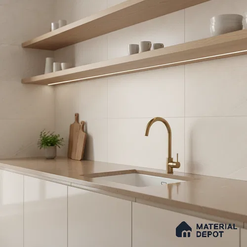 Marble Wall Tile TL 05487 Lustra Aura Sand 2 ft x 1 ft Ceramic Satin Finish - 9 mm | Suitable for Bathroom, Kitchen