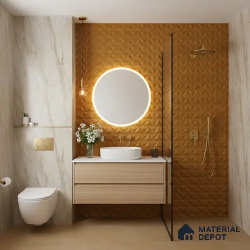 Metallic Wall Tile TL 05495 B Lustra Lustrous Gold 2 ft x 1 ft Ceramic Metallic Finish - 9 mm | Suitable for Bathroom, Kitchen