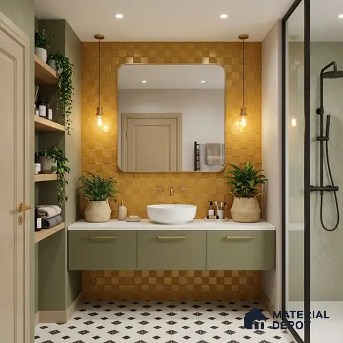 Metallic Wall Tile TL 05496 B Lustra Opulent Gold 2 ft x 1 ft Ceramic Metallic Finish - 9 mm | Suitable for Bathroom, Kitchen