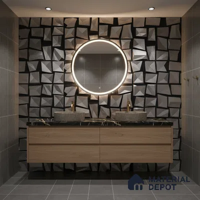 Metallic Wall Tile TL 05503 B Lustra Obsidian Flow 2 ft x 1 ft Ceramic Metallic Finish - 9 mm | Suitable for Bathroom, Kitchen (Sample)