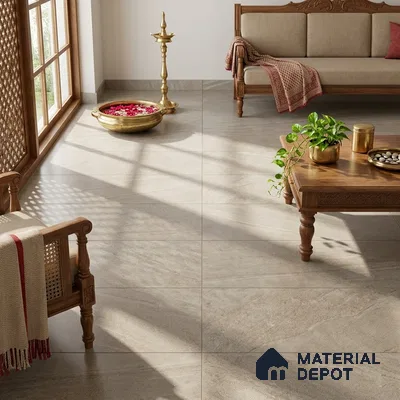Rustic Floor & Wall Tile TL 05511 Prestige Regal Umber 2 ft x 4 ft Vitrified Matte Finish - 9 mm | 6 Random Design | Suitable for Living Room, Bedroom, Bathroom