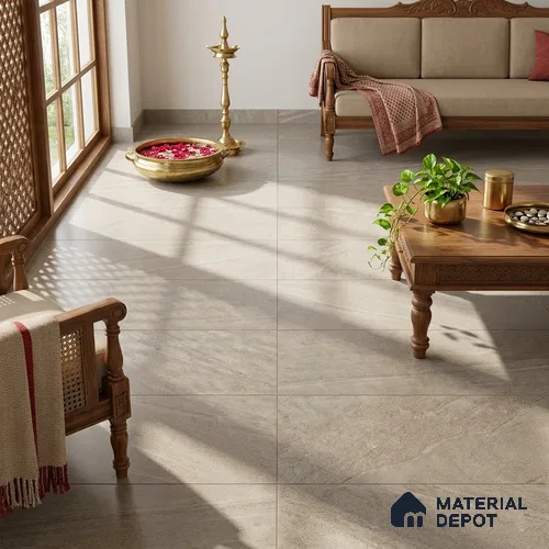 Rustic Floor & Wall Tile TL 05511 Prestige Regal Umber 2 ft x 4 ft Vitrified Matte Finish - 9 mm | 6 Random Design | Suitable for Living Room, Bedroom, Bathroom
