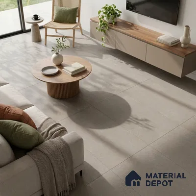 Cement Look Wall & Floor Matte Finish Mocha Vitrified Tile | TL 05516 C 4 ft x 2 ft - 9 mm | Suitable For Living Room, Hall & Study