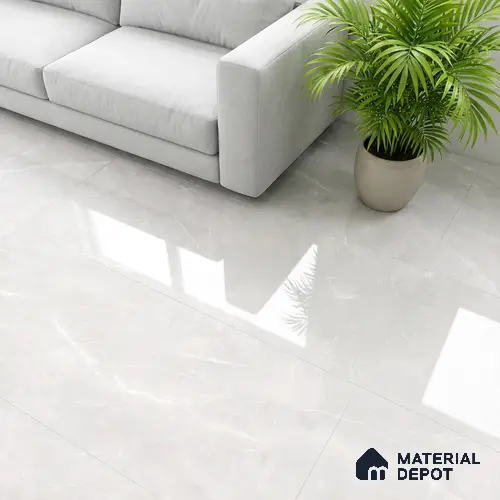 Marble Wall & Floor Tile TL 05529 Luxe Blanco 2 ft x 4 ft Vitrified Glossy Finish - 9 mm | 5 Random Design | Suitable for Living Room, Bedroom, Bathroom, Kitchen