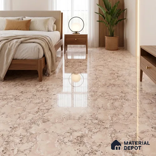 Marble Floor & Wall Tile | TL 05530 Smoke Wonder | 4 ft x 2 ft | Double Charged Glossy Finish Vitrified Tile - 9 mm | Suitable For Living Room, Bedroom, Kitchen