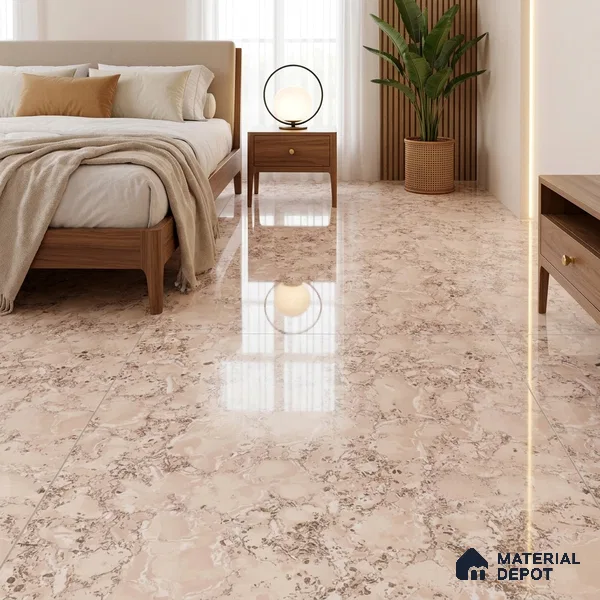 Marble Floor & Wall Tile | TL 05530 Smoke Wonder | 4 ft x 2 ft | Double Charged Glossy Finish Vitrified Tile - 9 mm | Suitable For Living Room, Bedroom, Kitchen