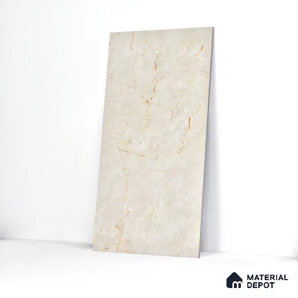 Marble Endless Crema Marfil Wall & Floor Tile TL 05537 Oat Beige 4 ft x 2 ft Glossy Finish Vitrified Tile - 9 mm | Suitable For Living Room, Bedroom, Dining