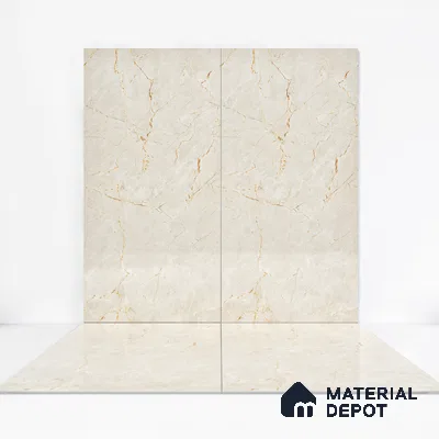 Marble Endless Crema Marfil Wall & Floor Tile TL 05537 Oat Beige 4 ft x 2 ft Glossy Finish Vitrified Tile - 9 mm | Suitable For Living Room, Bedroom, Dining
