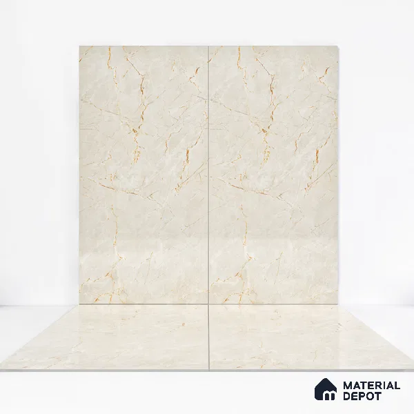 Marble Endless Crema Marfil Wall & Floor Tile TL 05537 Oat Beige 4 ft x 2 ft Glossy Finish Vitrified Tile - 9 mm | Suitable For Living Room, Bedroom, Dining