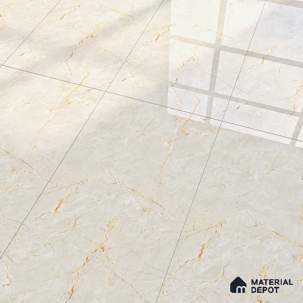Marble Endless Crema Marfil Wall & Floor Tile TL 05537 Oat Beige 4 ft x 2 ft Glossy Finish Vitrified Tile - 9 mm | Suitable For Living Room, Bedroom, Dining