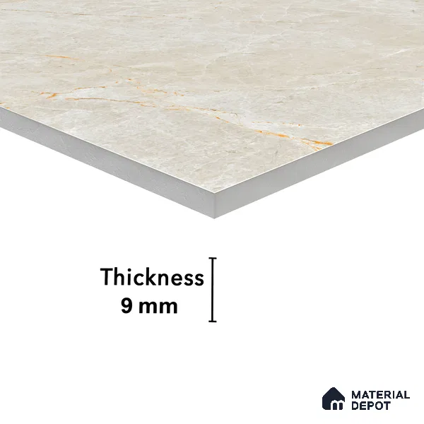Marble Endless Crema Marfil Wall & Floor Tile TL 05537 Oat Beige 4 ft x 2 ft Glossy Finish Vitrified Tile - 9 mm | Suitable For Living Room, Bedroom, Dining