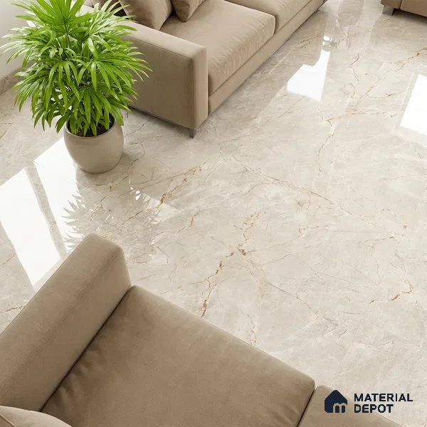 Endless Floor & Wall Vitrified Tile Oyster Crema 4 ft x 2 ft | TL 05537 Glossy Finish - 9 mm | Suitable for Living Room, Bedroom (Sample)