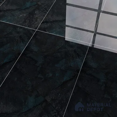Marble Nero Marquina Wall & Floor Tile TL 05545 B Charcoal Black 4 ft x 2 ft High Gloss Finish Vitrified Tile - 9 mm | Suitable For Living Room, Bedroom, Dining