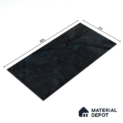 Marble Nero Marquina Wall & Floor Tile TL 05545 B Charcoal Black 4 ft x 2 ft High Gloss Finish Vitrified Tile - 9 mm | Suitable For Living Room, Bedroom, Dining