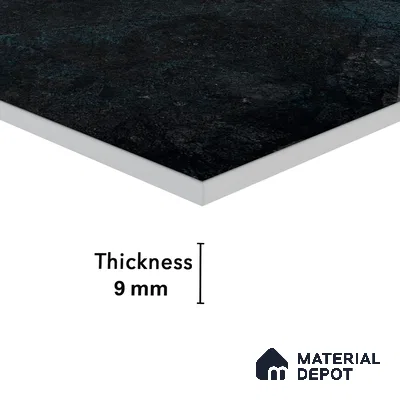 Marble Nero Marquina Wall & Floor Tile TL 05545 B Charcoal Black 4 ft x 2 ft High Gloss Finish Vitrified Tile - 9 mm | Suitable For Living Room, Bedroom, Dining