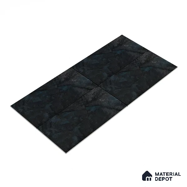 Marble Nero Marquina Wall & Floor Tile TL 05545 B Charcoal Black 4 ft x 2 ft High Gloss Finish Vitrified Tile - 9 mm | Suitable For Living Room, Bedroom, Dining
