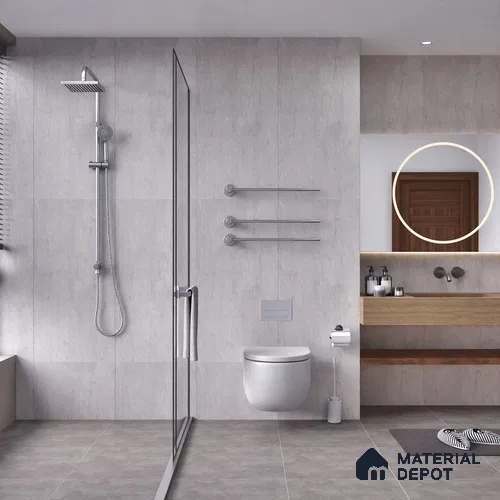 Cement Look Wall & Floor Matte Finish Grey Vitrified Tile | TL 05547 B 4 ft x 2 ft - 9 mm | Suitable For Living Room, Hall & Study