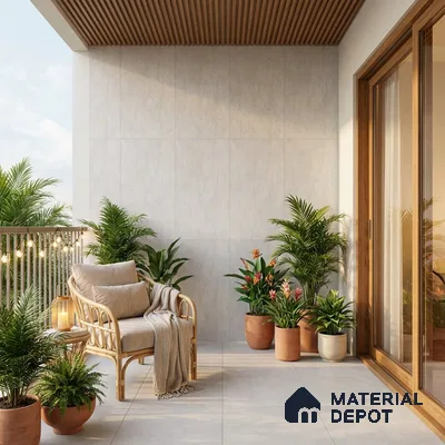 Punch Wall Tile TL 05547 B Prestige Leaf Grey 2 ft x 4 ft Vitrified Matte Finish - 9 mm  | Suitable for Living Room, Bedroom, Bathroom (Sample)