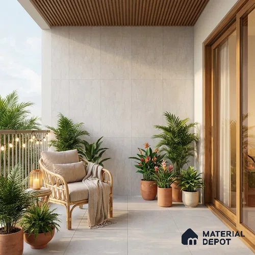Punch Wall Tile TL 05547 B Prestige Leaf Grey 2 ft x 4 ft Vitrified Matte Finish - 9 mm  | Suitable for Living Room, Bedroom, Bathroom