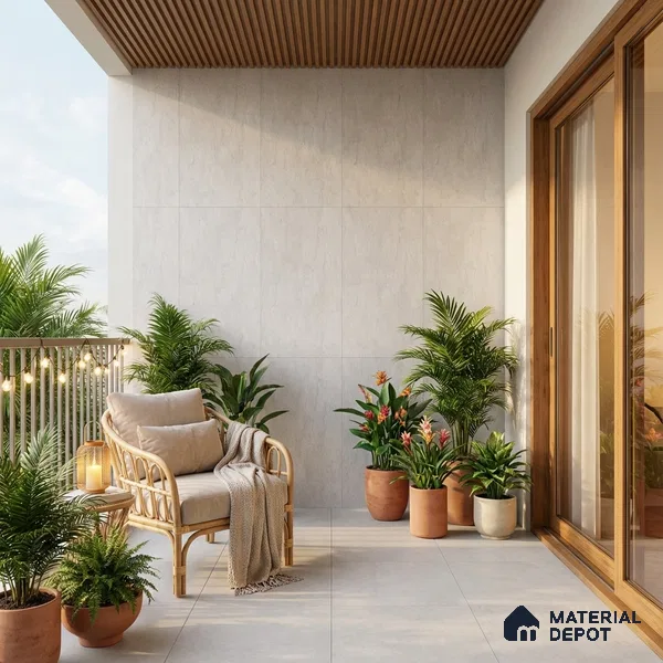 Punch Wall Tile TL 05547 B Prestige Leaf Grey 2 ft x 4 ft Vitrified Matte Finish - 9 mm  | Suitable for Living Room, Bedroom, Bathroom (Sample)