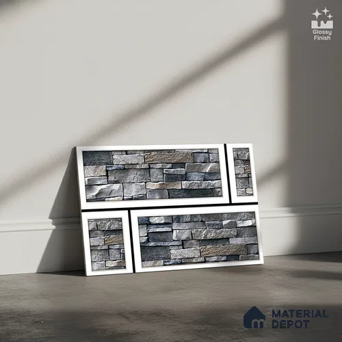 Stone Wall Tile TL 05551 Azur Blue 450x300 mm Glossy Finish Ceramic Elevation Tile - 6 mm