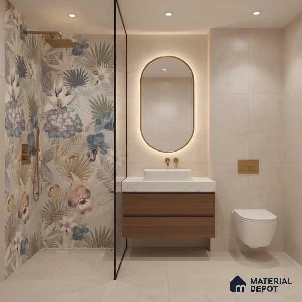 Tropical Wall Tile TL 05553 Vivid Fusion Decore 4 ft x 2 ft Matte Finish Vitrified Tile - 9 mm | Suitable for Bathroom, Accent/Feature Wall, Foyer