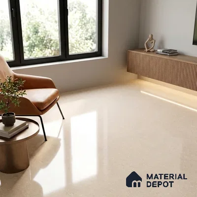 Marble Double Charge Wall & Floor Tile TL 05556 Gold 4 ft x 2 ft Glossy Finish Vitrified Tile - 9 mm | Suitable For Living Room, Bedroom, Dining