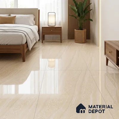 Marble Floor & Wall Double Charge Tile | TL 05557 Arizona Gold 4 ft x 2 ft Glossy Finish Vitrified Tile | Suitable For Living Room, Bedroom, Kitchen