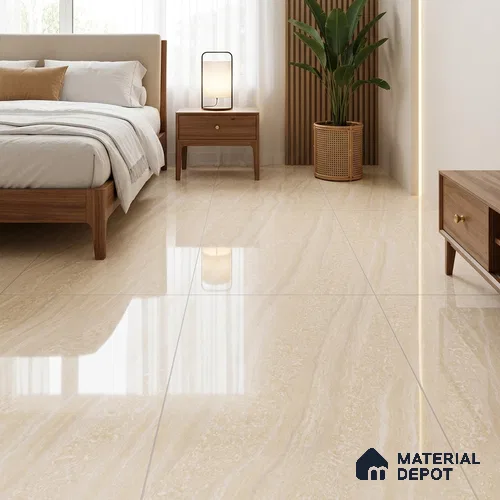 Marble Floor & Wall Double Charge Tile | TL 05557 Arizona Gold 4 ft x 2 ft Glossy Finish Vitrified Tile | Suitable For Living Room, Bedroom, Kitchen
