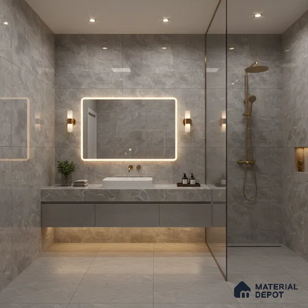 Marble Floor & Wall Tile TL 05563 B Lemsa Dark 4 ft x 2 ft Glossy Finish Vitrified Tile - 9 mm (Random 4)