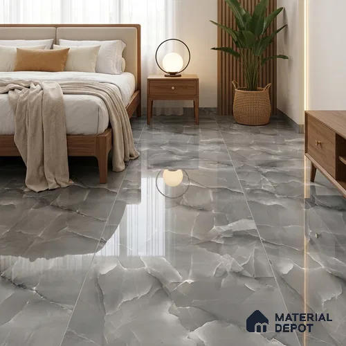 Marble Floor & Wall Tile TL 05563 B Lemsa Dark 4 ft x 2 ft Glossy Finish Vitrified Tile - 9 mm (Random 4)